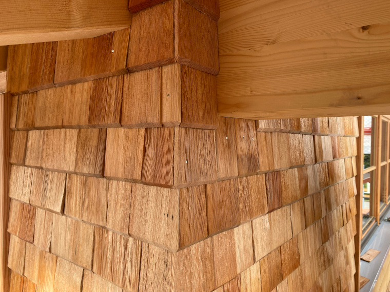 Nahaufnahme, Fassadenverkleidung – Holzbau Zint, Sonthofen